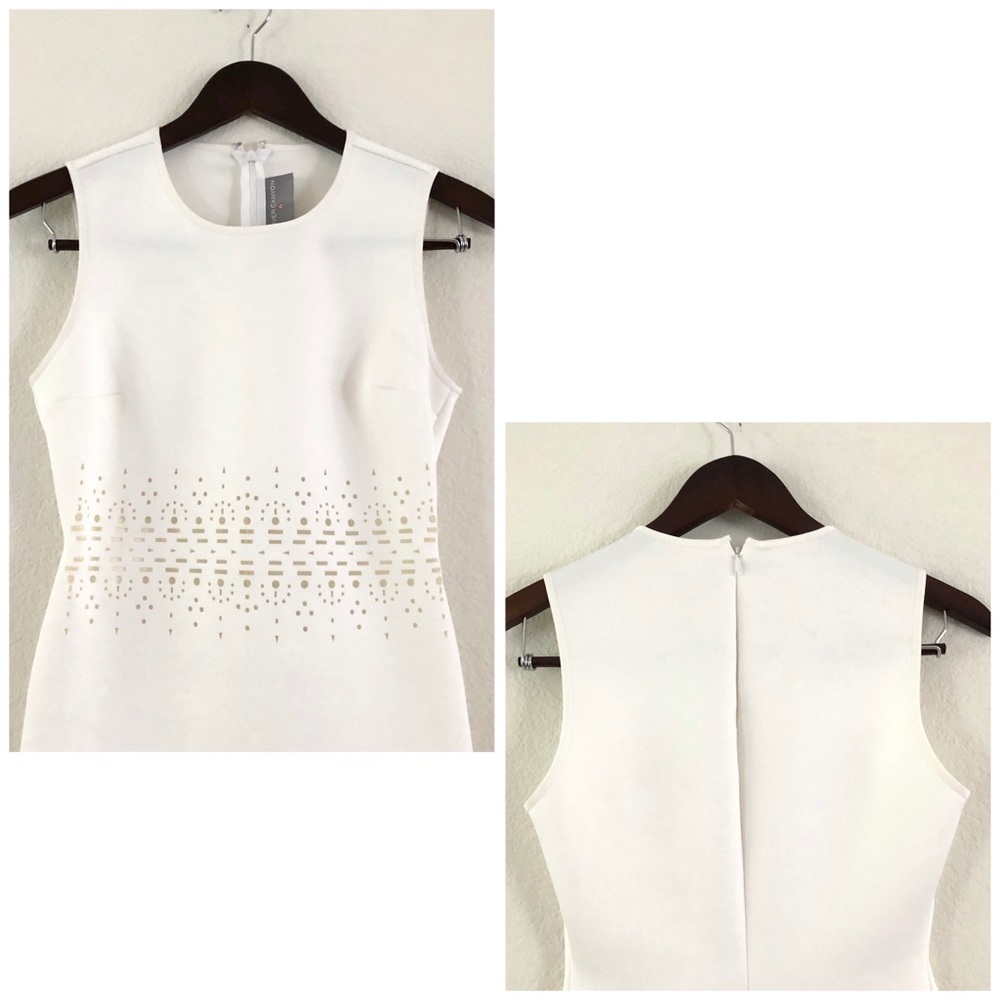 Clover Canyon Neoprene Laser Cut Dress Ivory White - Picture 5 of 8